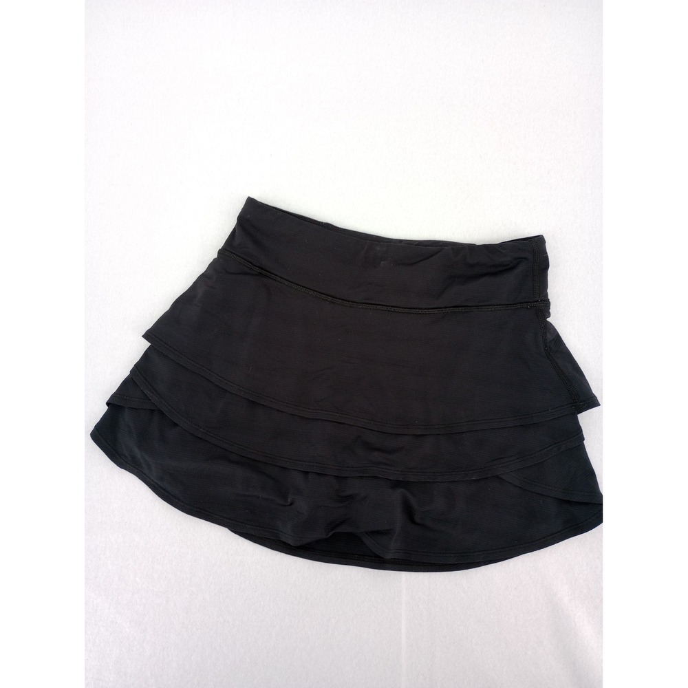Athleta Girl Swing Skort Kids Size L 12 Black Ruffle Tiered Activewear